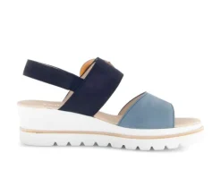 Sandale met plateauzool blauw