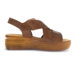Sandale met plateauzool bruin