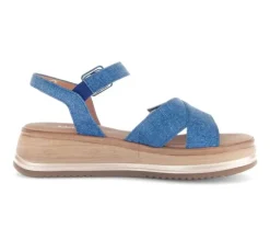 Sandale met plateauzool blauw