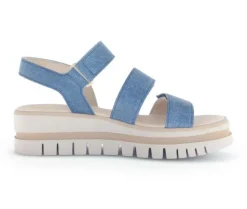 Sandale met plateauzool blauw