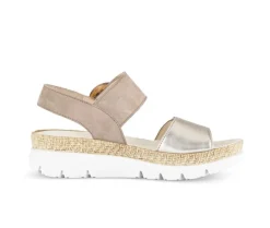Sandale met plateauzool beige
