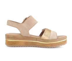 Sandale met plateauzool beige