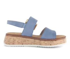 Sandale met plateauzool blauw