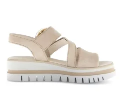 Sandale met plateauzool beige