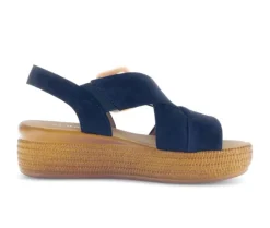 Sandale met plateauzool blauw