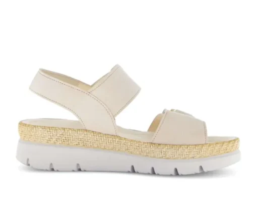 Sandale met plateauzool beige