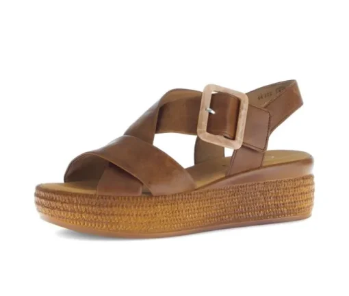 Sandale met plateauzool bruin