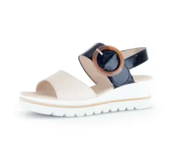 Sandale met plateauzool beige