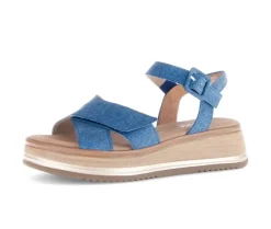 Sandale met plateauzool blauw