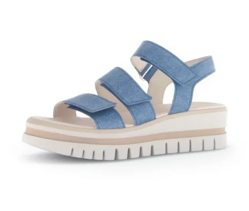 Sandale met plateauzool blauw