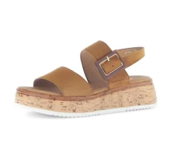 Sandale met plateauzool bruin