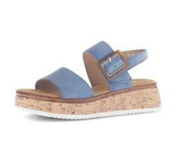 Sandale met plateauzool blauw