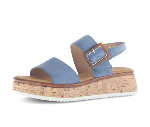 Sandale met plateauzool blauw