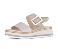 Sandale met plateauzool beige