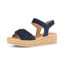 Sandale met plateauzool blauw
