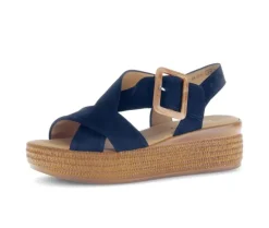 Sandale met plateauzool blauw