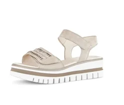 Sandale met plateauzool beige
