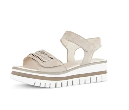 Sandale met plateauzool beige