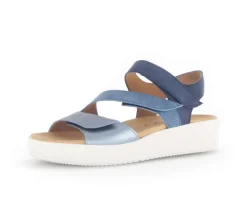 Sandale met plateauzool blauw
