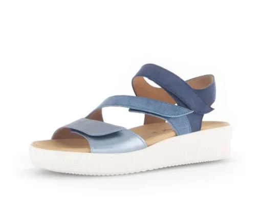 Sandale met plateauzool blauw
