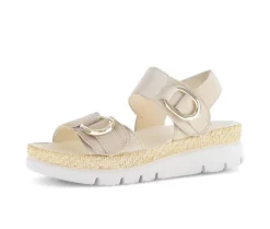 Sandale met plateauzool beige