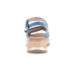 Sandale met plateauzool blauw
