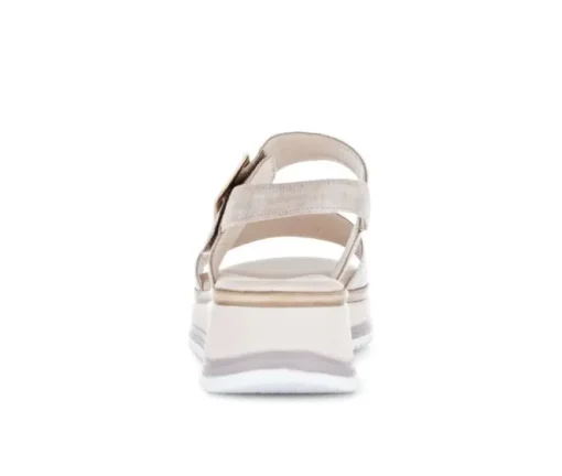 Sandale met plateauzool beige