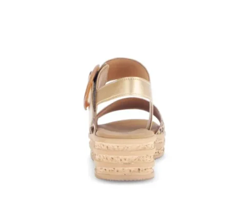 Sandale met plateauzool beige