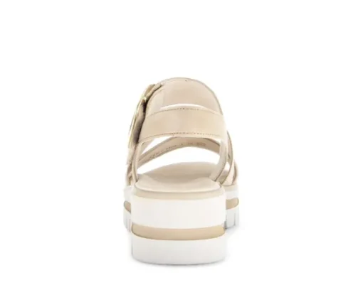 Sandale met plateauzool beige