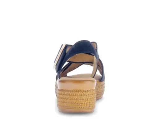 Sandale met plateauzool blauw