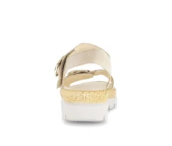 Sandale met plateauzool beige