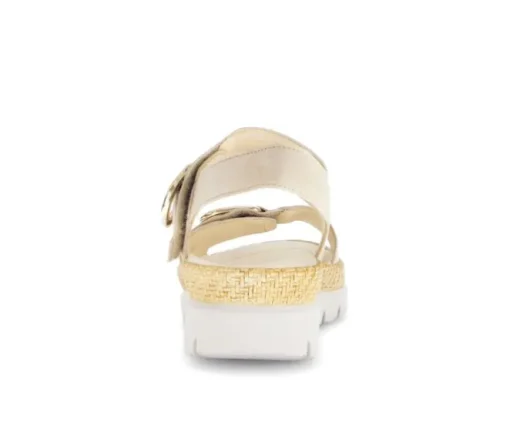 Sandale met plateauzool beige