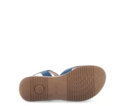 Sandale met plateauzool blauw