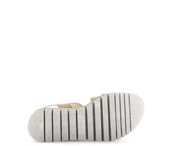 Sandale met plateauzool beige