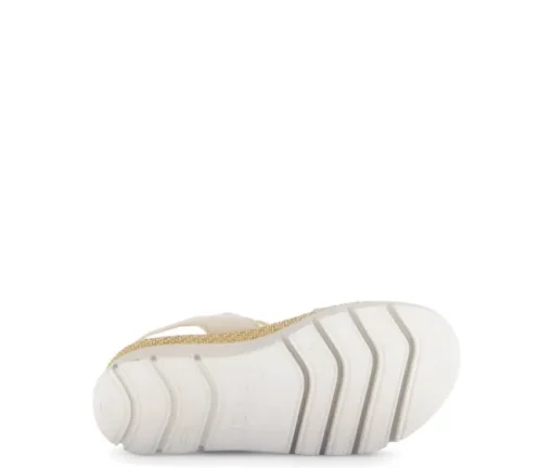 Sandale met plateauzool beige