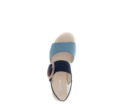 Sandale met plateauzool blauw
