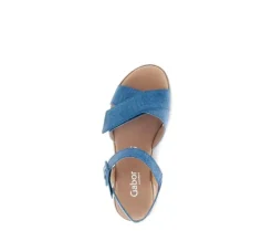 Sandale met plateauzool blauw