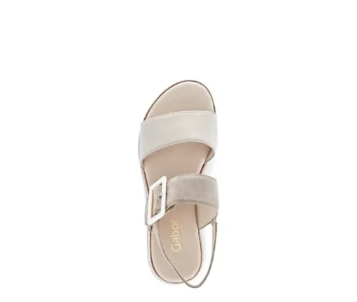 Sandale met plateauzool beige
