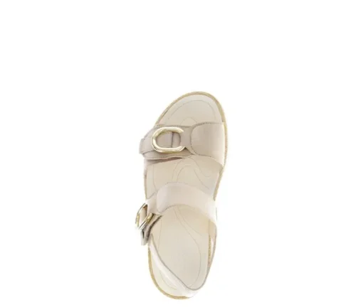 Sandale met plateauzool beige