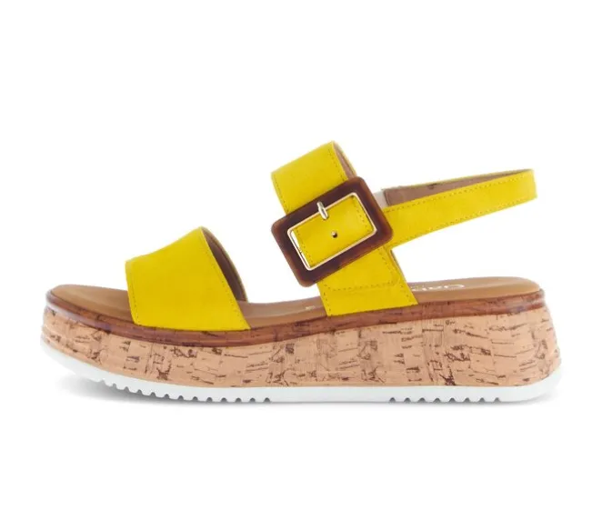 Sandale met plateauzool geel