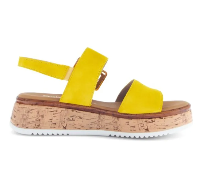Sandale met plateauzool geel