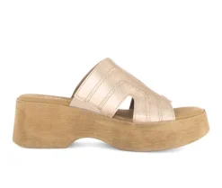 Sandale met plateauzool goud