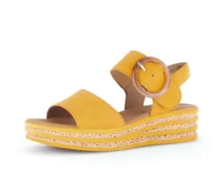 Sandale met plateauzool geel