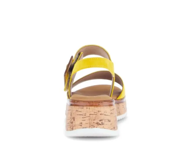 Sandale met plateauzool geel