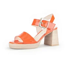 Sandale met plateauzool oranje
