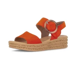 Sandale met plateauzool oranje