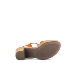Sandale met plateauzool oranje