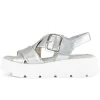 Sandale met plateauzool zilver