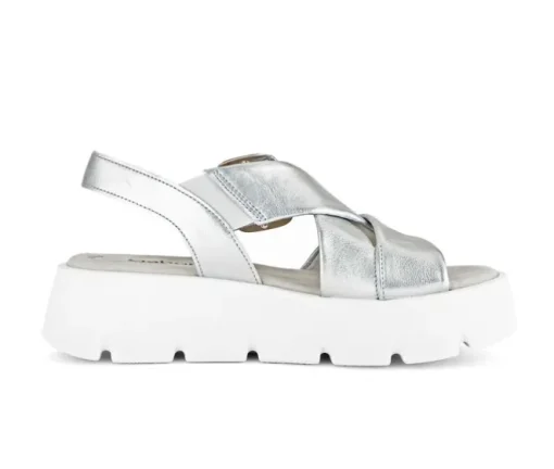 Sandale met plateauzool zilver
