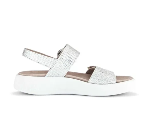Sandale met plateauzool zilver